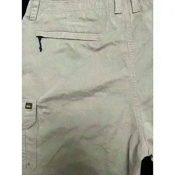 Quiksilver Waterman Shorts Mens 40 Khaki Tan Cargo Nylon Stretch Pockets Tech - Picture 7 of 10